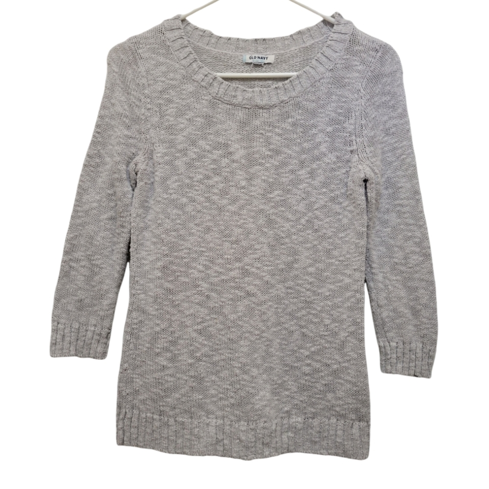Old Navy Gray 3 Quarter Sleeve Sweater